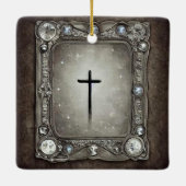 Jewel Lijst Cross Keramisch Ornament (Achterkant)