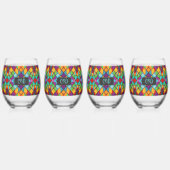 Jewel Like Glas in lood Effect - gepaarde monogram (Achterkant)