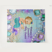 Jewel Mermaid Baby shower Achtergrond Banner Wandkleed (Voorkant (horizontaal))