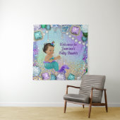 Jewel Mermaid Baby Shower Achtergrond Wandkleed (In situ)