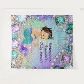 Jewel Mermaid Baby shower Banner Wandkleed (Voorkant (horizontaal))