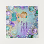 Jewel Mermaid Baby shower Banner Wandkleed (Voorkant (horizontaal))