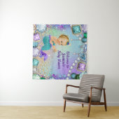 Jewel Mermaid Baby shower Banner Wandkleed (In Situ (horizontaal))