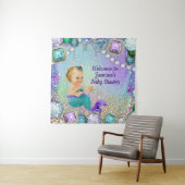 Jewel Mermaid Baby shower Banner Wandkleed (In situ)