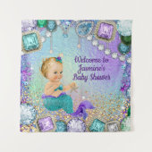 Jewel Mermaid Baby shower Banner Wandkleed (Voorkant)