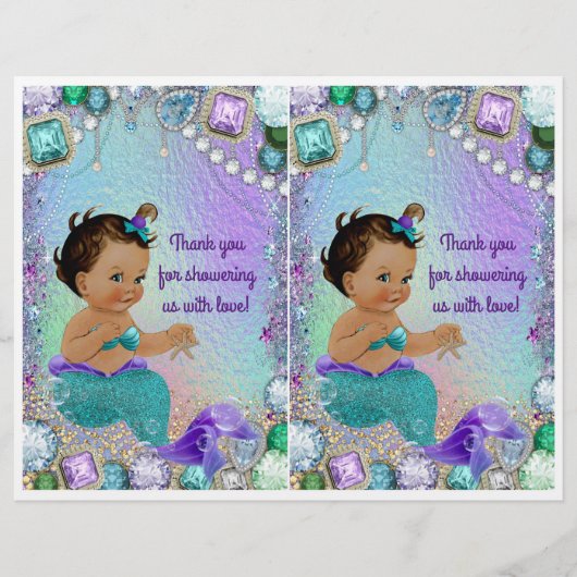 Jewel Mermaid Baby shower DIY Gift Bag Decoraties Flyer (Voorkant)