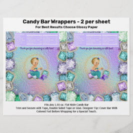 Jewel Mermaid Baby shower Snoep Bar wrappers Flyer