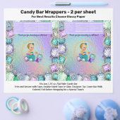 Jewel Mermaid Baby shower Snoep Bar wrappers Flyer (Enkel)