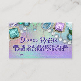 Jewel Mermaid Diaper Raffle Ticket Informatiekaartje