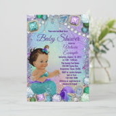 Jewel Mermaid Etnische Mermaid Baby shower Kaart (Staand voorkant)