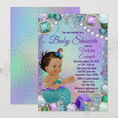 Jewel Mermaid Etnische Mermaid Baby shower Kaart (Voorkant / Achterkant)