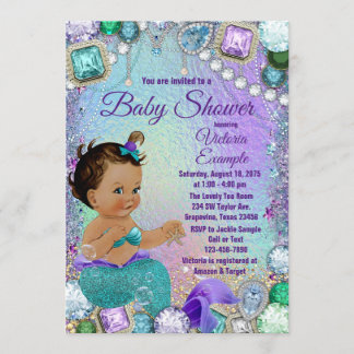 Jewel Mermaid Etnische Mermaid Baby shower Kaart