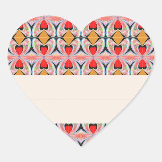 Jewel n Diamond Patroon met bewerkbare tekst Hart Sticker (Voorkant)