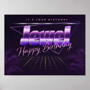 Jewel naam Vorname retro Poster Geburtstag