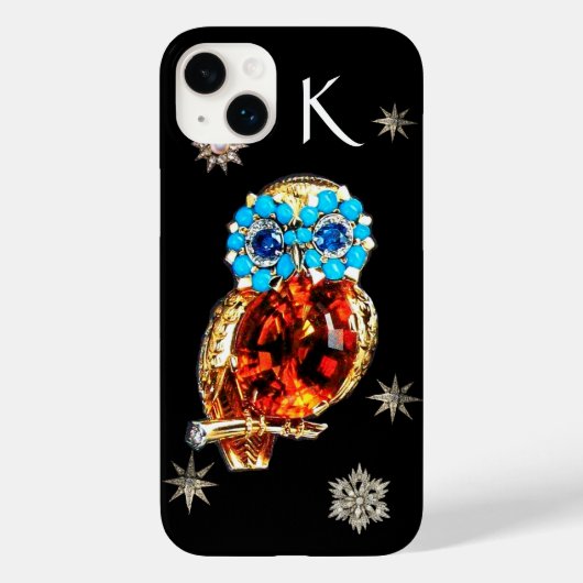 JEWEL OWL, DIAMOND STARS, Gold, Blue Turquoise, To Case-Mate iPhone Case (Achterkant)