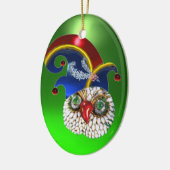 JEWEL OWL EN ELF PET MET DIAMONDVEREN KERAMISCH ORNAMENT (Links)