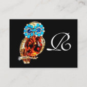 JEWEL OWL ,Gold, Blue Turquase ,Topaz White Pearl Visitekaartje (Achterkant)