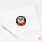 JEWEL OWL Gold, Green Emerald, opale Ronde Sticker (Envelop)