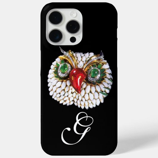 JEWEL OWL MONOGRAM, Gold, Green Emerald, opale Case-Mate iPhone Case (Achterkant)