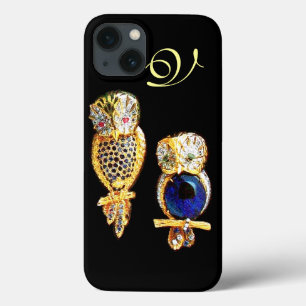 JEWEL OWLS, Gold, Blue Sapphire, Topaz Case-Mate iPhone Case