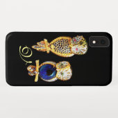 JEWEL OWLS, Gold, Blue Sapphire, Topaz Case-Mate iPhone Case (Achterkant (horizontaal))