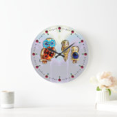 JEWEL OWLS Gold, Blue Turquase topaz Grote Klok (Huis)