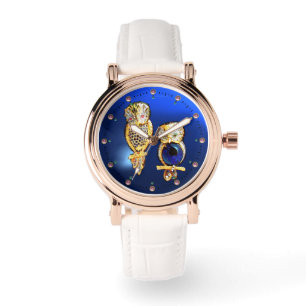 JEWEL OWLS IN BLAUW HORLOGE