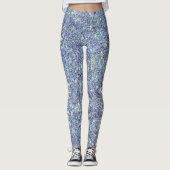 Jewel Paars Aqua Blue Mermaid Glitter CUSTOM TEKST Leggings (Voorkant)
