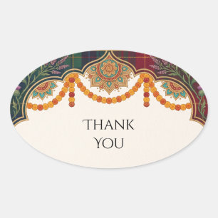 Jewel Paisley Trouw Sticker Bedanken