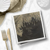 Jewel Palm Leaf Bedankt Gold ID830 Servet