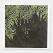 Jewel Palm Leaf Bedankt Green ID830 Servet (Voorkant)