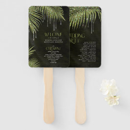 Jewel Palm Leaf Ceremony Program Green ID830 Handwaaier