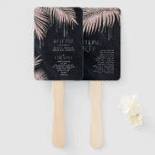 Jewel Palm Leaf Ceremony Program Roos Gold ID830 Handwaaier (Voorkant en achterkant)