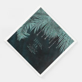 Jewel Palm Leaf Dank je Blauwgroen ID830 Servet (Hoek)