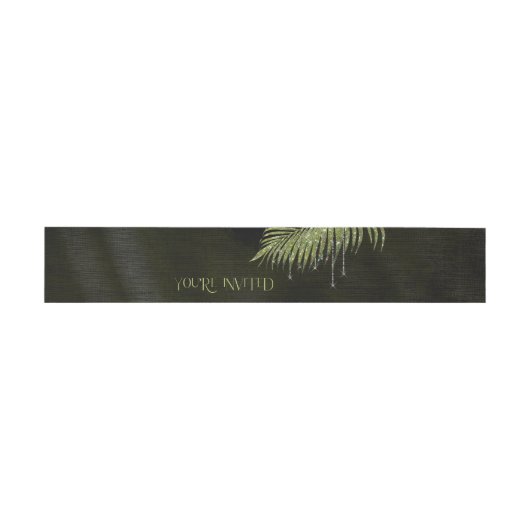 Jewel Palm Leaf Je bent uitgenodigd Groene ID830 Uitnodigingen Wikkel (Vlak)