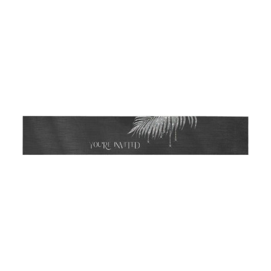 Jewel Palm Leaf Je bent uitgenodigd Silver ID830 Uitnodigingen Wikkel (Vlak)