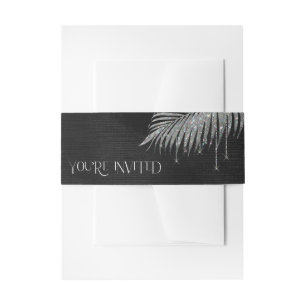 Jewel Palm Leaf Je bent uitgenodigd Silver ID830 Uitnodigingen Wikkel