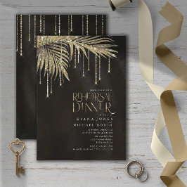 Jewel Palm Leaf Rehearsal Dinner Gold ID830
