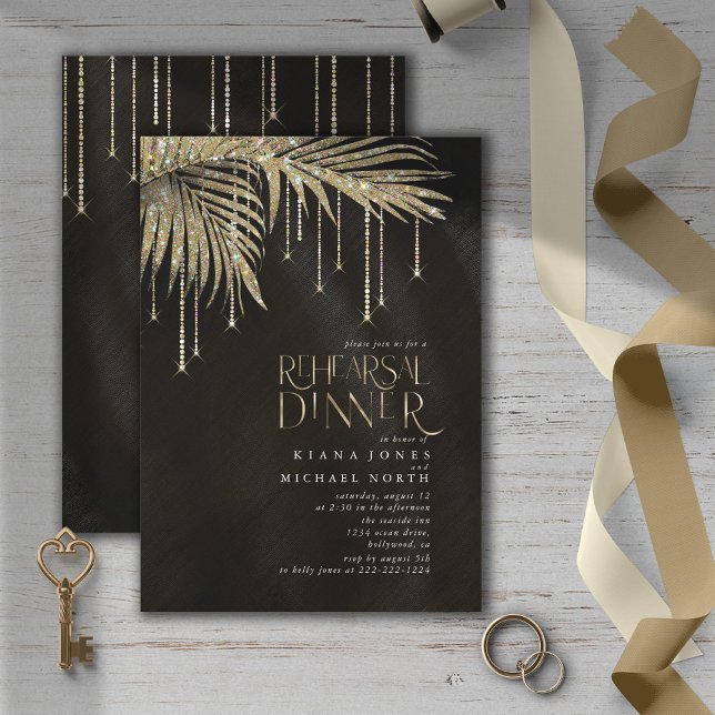 Jewel Palm Leaf Rehearsal Dinner Gold ID830 (Creator heeft geüpload)