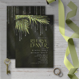 Jewel Palm Leaf Rehearsal Dinner Green ID830