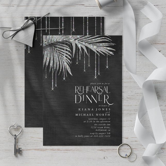 Jewel Palm Leaf Rehearsal Dinner Silver ID830 (Creator heeft geüpload)