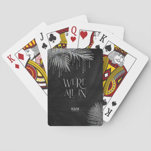 Jewel Palm Leaf Wedding All in Silver ID830 Pokerkaarten (Achterkant)