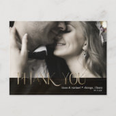 Jewel Palm Leaf Wedding Bedankt Gold ID830 Aankondigingskaart (Voorkant)