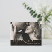 Jewel Palm Leaf Wedding Bedankt Gold ID830 Aankondigingskaart (Staand voorkant)