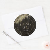 Jewel Palm Leaf Wedding Bedankt Gold ID830 Ronde Sticker (Envelop)