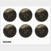 Jewel Palm Leaf Wedding Bedankt Gold ID830 Ronde Sticker (Vel)