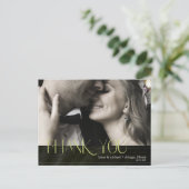 Jewel Palm Leaf Wedding Bedankt Green ID830 Aankondigingskaart (Staand voorkant)
