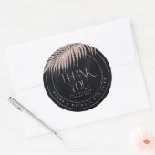 Jewel Palm Leaf Wedding Bedankt Roos Gold ID830 Ronde Sticker (Envelop)