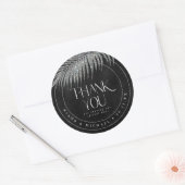 Jewel Palm Leaf Wedding Bedankt Silver ID830 Ronde Sticker (Envelop)