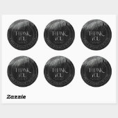 Jewel Palm Leaf Wedding Bedankt Silver ID830 Ronde Sticker (Vel)